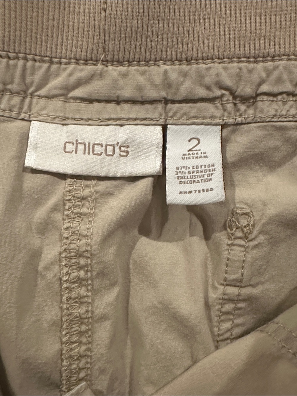 Chico's Tan Cargo Capris with Utility Pockets - Picture 5 of 5